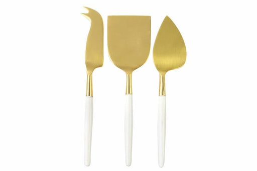 Cheese knife set white with gold Be Home - - FOODIES IN HEELS