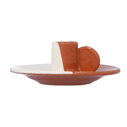 Candlestick dipped terracotta and white Casa Cubista - -. FOODIES IN HEELS