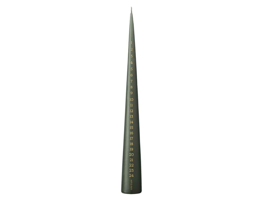 Kegelkaars kalender 37cm green soil - Kaarsen - Ester & Erik