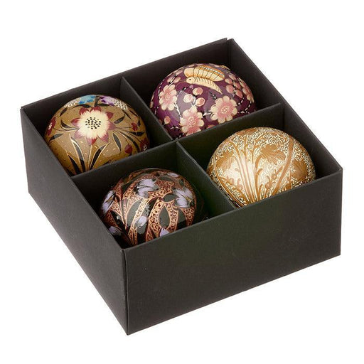 Kerstballenset papier Sitapur Fig (set van 4) Bungalow - FOODIES IN HEELS