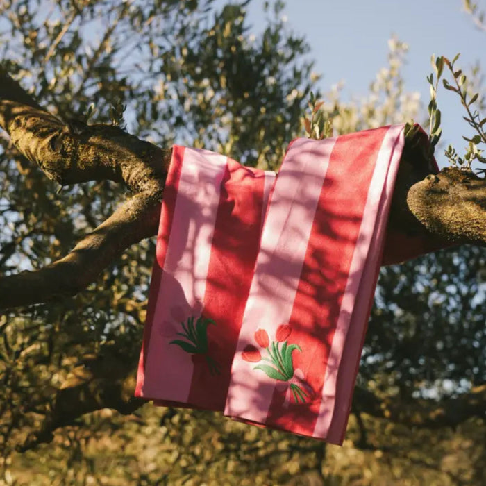 Keukenhanddoek Lucette Red 50x70 cm (set van 2) - Keukenhanddoeken - Maison Dinette