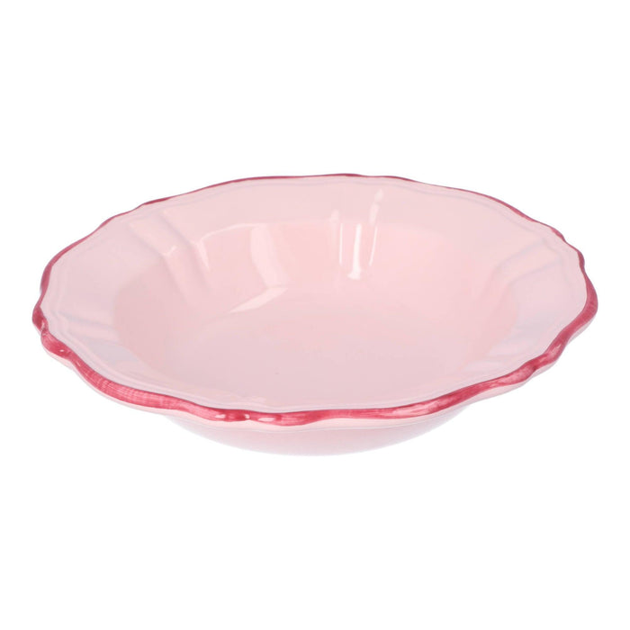Kom Baccellato Dusty Rose met Fuscia rand 19cm - Kommen - Enza Fasano