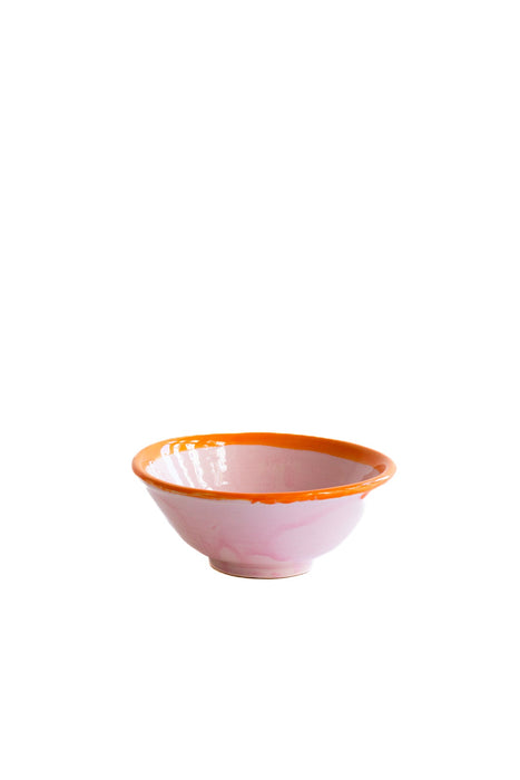Kom Inez Pink & Orange Line 15cm - Kommen - Val Pottery