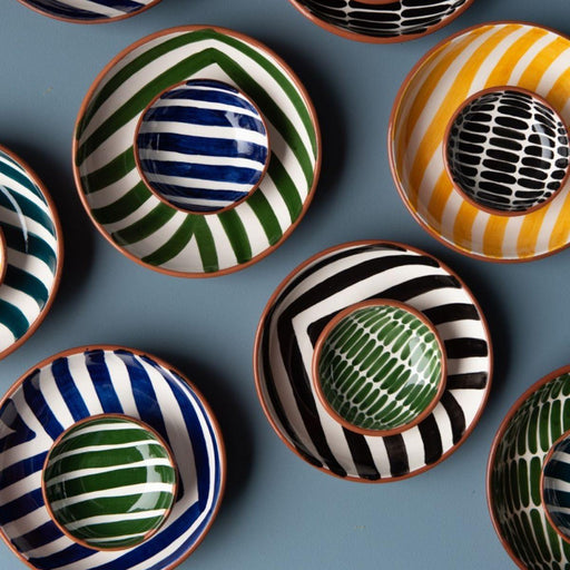 Bowl with stripe pattern black 9cm Casa Cubista - FOODIES IN HEELS