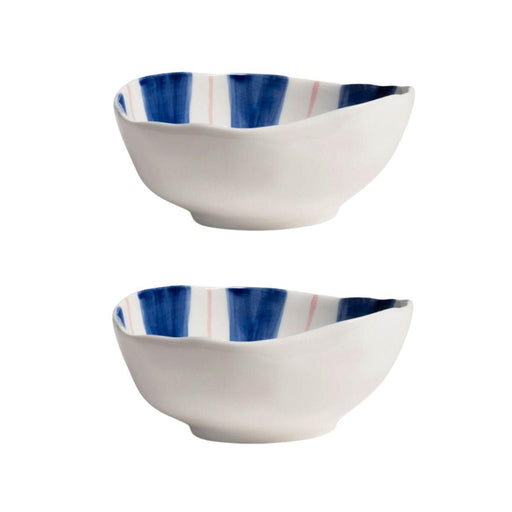 Bowl porcelain Blue Ray 16,5cm (set of 2) &Klevering - -. FOODIES IN HEELS