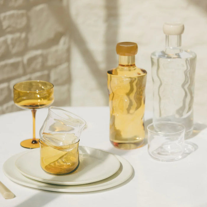 Longdrink waterglazen Swirl Dune (set van 2) - Waterglazen - Paveau