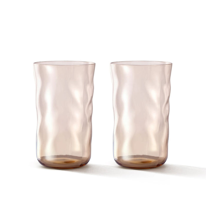 Longdrink waterglazen Swirl Glow (set van 2) - Waterglazen - Paveau