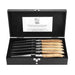 Luxury Line steakmessen eikenhout Stonewash in luxe kist (set van 6) - Bestek - Laguiole Style de Vie