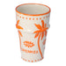 Mok Latte Palmtree Orange & White 12cm - Mokken - Dreamer Collectives