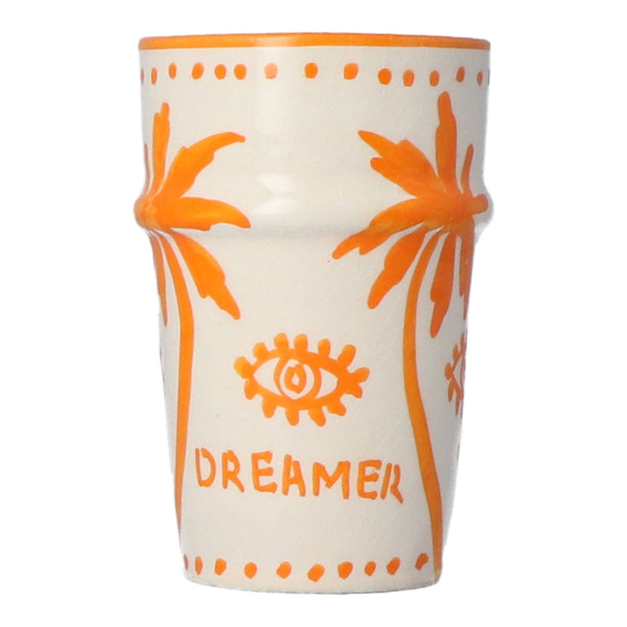Mok Palmtree Cappuccino Orange & White 10cm - Mokken - Dreamer Collectives