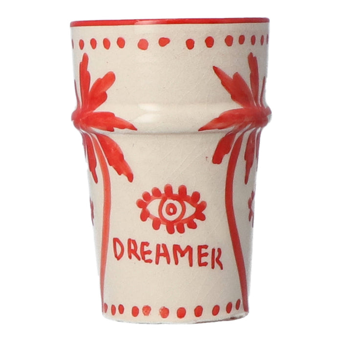 Mok Palmtree Cappuccino Red & White 10cm - Mokken - Dreamer Collectives