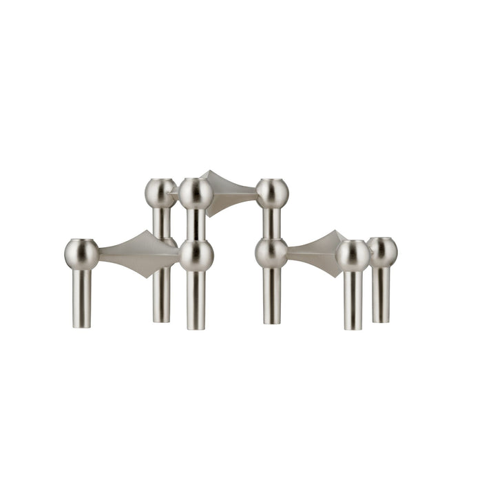 Nagel kaarsenhouder brushed chrome (stapelbaar) - Kandelaren - Stoff Nagel
