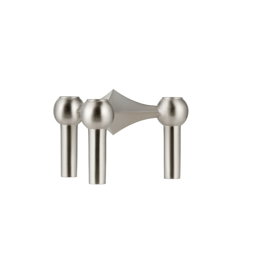 Nagel kaarsenhouder brushed chrome (stapelbaar) (set van 3) - Kandelaren - Stoff Nagel