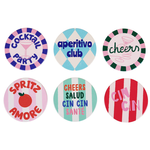 Onderleggers Cocktail Club (set van 6) - Onderleggers - Atelier Pistache