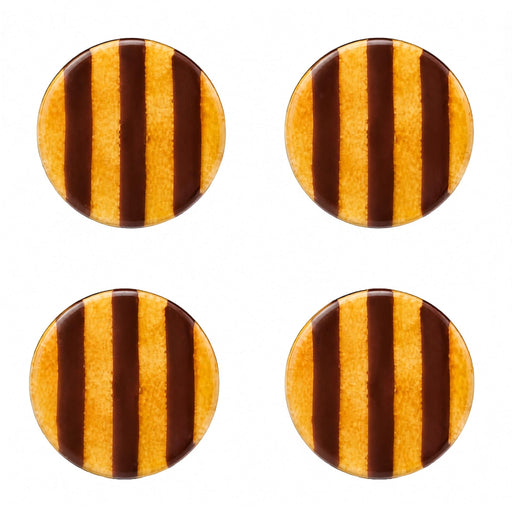 Onderzetters Artisano Amber & Brown Stripes (set van 4) - Onderzetters - Cavari Atelier