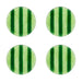 Onderzetters Artisano Green Stripes (set van 4) - Onderzetters - Cavari Atelier
