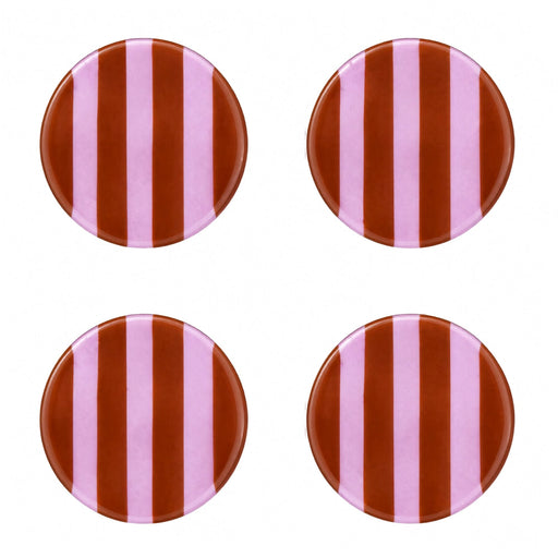 Onderzetters Artisano Magenta Stripes (set van 4) - Onderzetters - Cavari Atelier