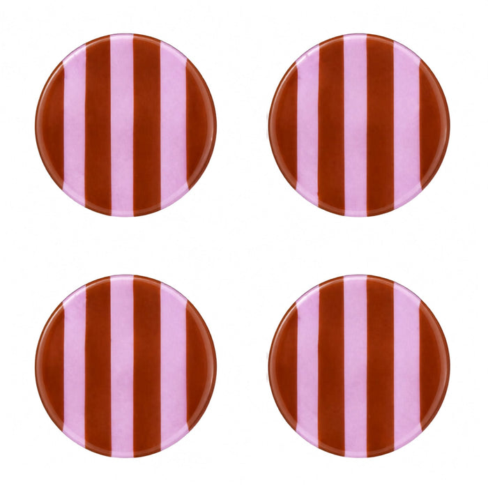 Onderzetters Artisano Magenta Stripes (set van 4) - Onderzetters - Cavari Atelier