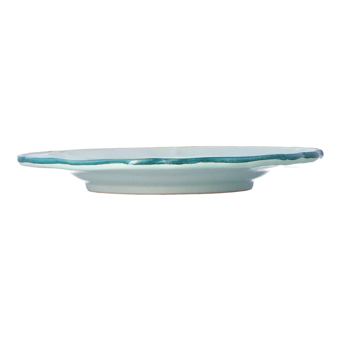 Ontbijtbord Baccellato Acquamarine met Emerald rand 21cm - Kleine borden - Enza Fasano