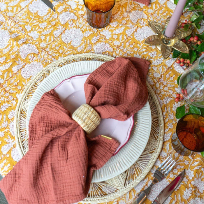 Ontbijtbord Baccellato Dusty Rose met Fuscia rand 21cm - Kleine borden - Enza Fasano
