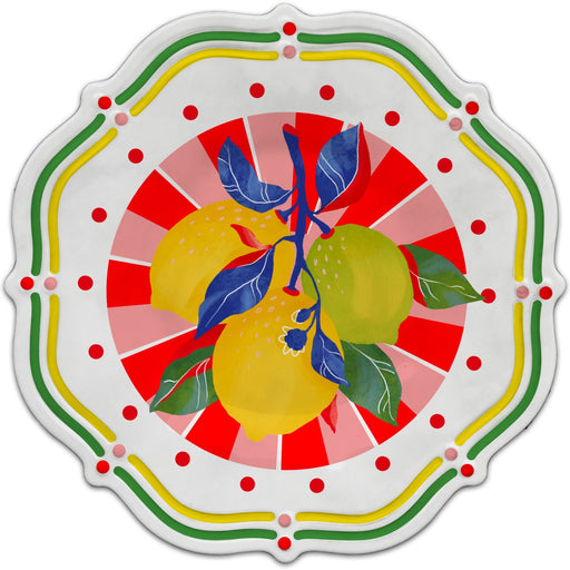 Ontbijtbord Lemon 22cm - gemaakt van melamine - Kleine borden - Baci Milano
