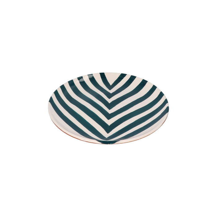 Ontbijtbord met chevronpatroon groenblauw 23cm - Kleine borden - Casa Cubista