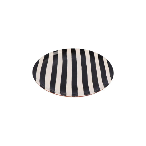 Breakfast plate with stripe pattern black 23cm Casa Cubista - FOODIES IN HEELS