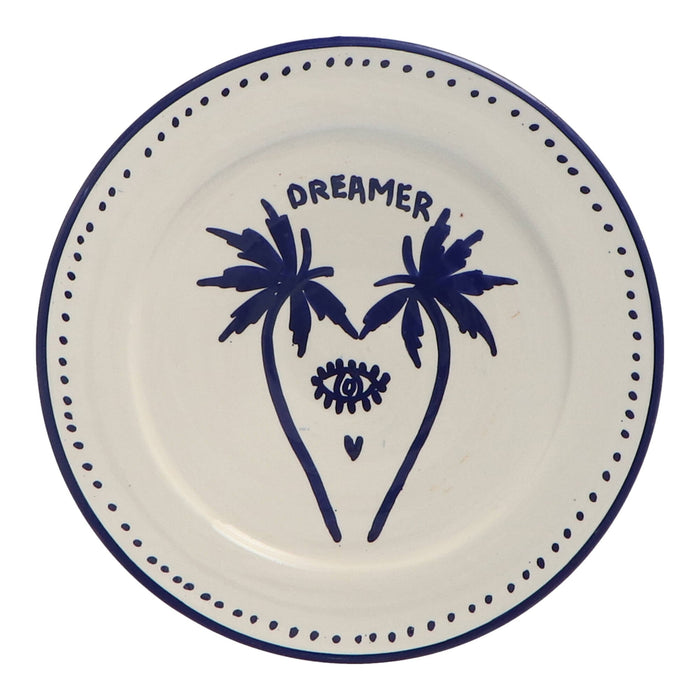 Ontbijtbord Palmtree Blue & White 22cm - Kleine borden - Dreamer Collectives
