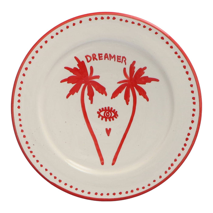 Ontbijtbord Palmtree Red & White 22cm - Kleine borden - Dreamer Collectives