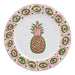 Ontbijtbord Pina roze met groen Hierba 20cm - Kleine borden - Lenta Living