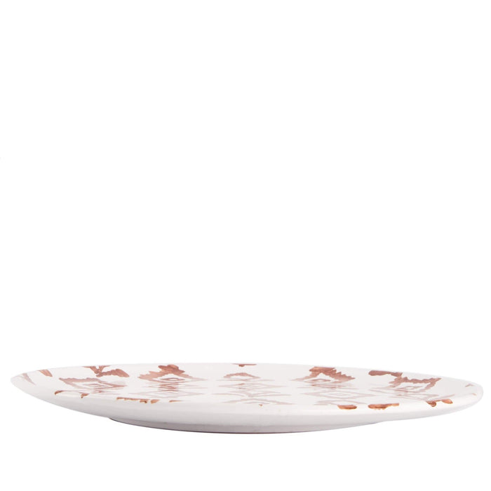 Ontbijtbord ruitpatroon wit bruin gladde rand 21cm - Kleine borden - Enza Fasano