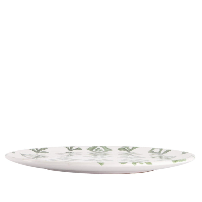 Ontbijtbord ruitpatroon wit groen gladde rand 21cm - Kleine borden - Enza Fasano