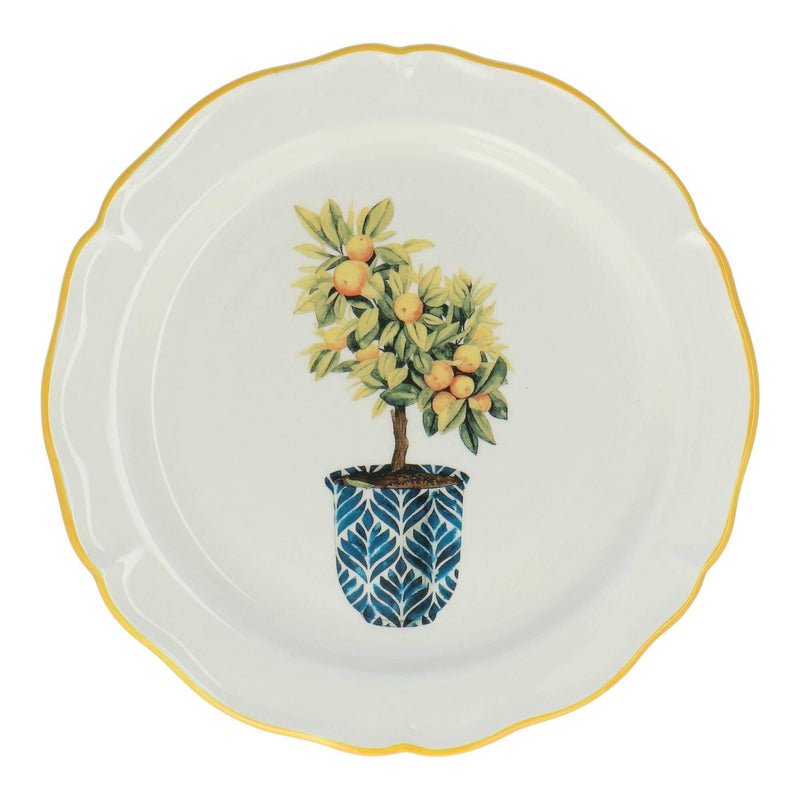 Breakfast plate Topiary porcelain peach 21cm Les Ottomans - FOODIES IN HEELS