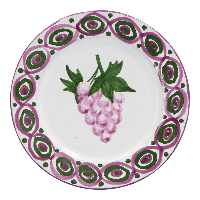 Ontbijtbord Uva paars met groen Oliva 20cm - Kleine borden - Lenta Living