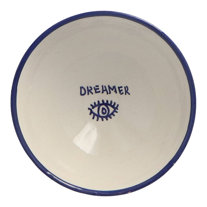 Ontbijtkom Palmtree Blue & White 14cm - Kommen - Dreamer Collectives