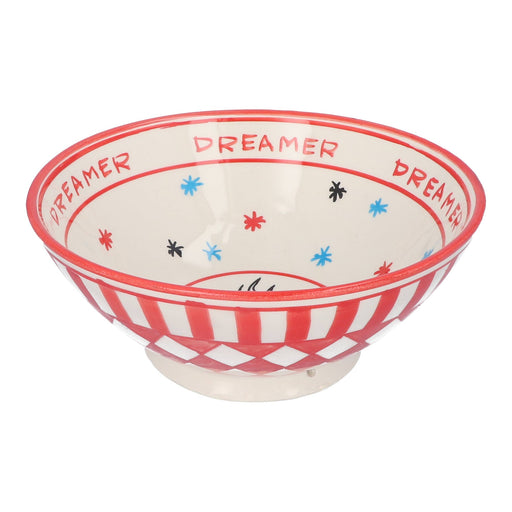 Ontbijtkom Palmtree Circus Eye Red & White 19cm - Kommen - Dreamer Collectives