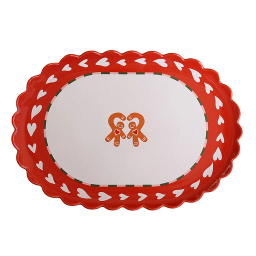 Ovale Schaal Heart and Gingerbread Man 36cm - Schalen - All the Luck in the World