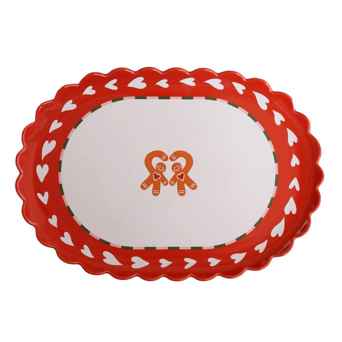 Ovale Schaal Heart and Gingerbread Man 36cm - Schalen - All the Luck in the World