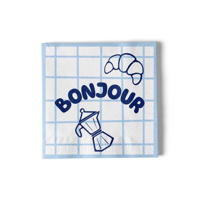 Papieren servetjes 16,5cm Bonjour (20 stuks) - Servetten - Atelier Pistache