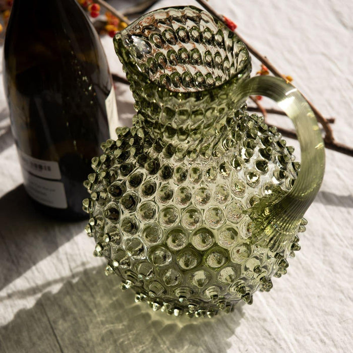 Paris Hobnail Karaf 2L olijfgroen - Karaffen glas - Anna von Lipa