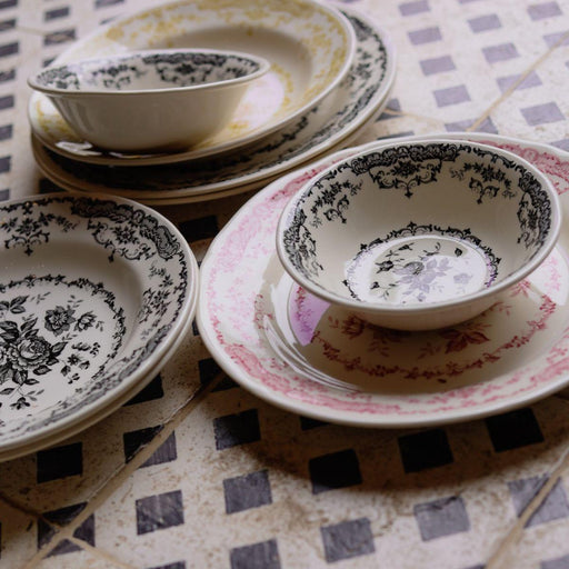 Pastabord Rose Zwart 23cm (set van 6) - Diepe borden - Bitossi