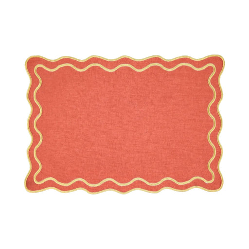Placemat Beja terracotta with green 35x50cm - Placemats - Mariaida Home