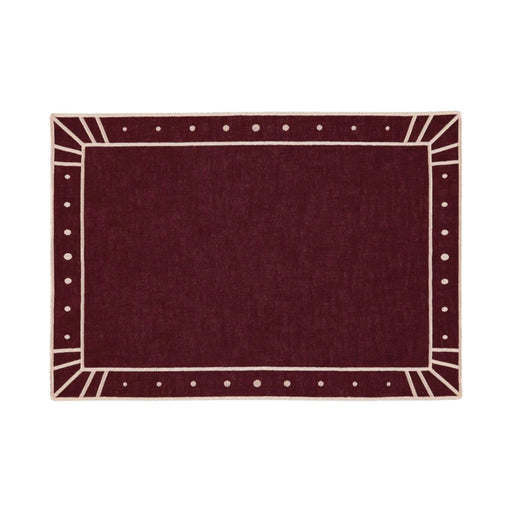 Placemat Belle Nuit burgundy with salmon 30x50cm - Placemats - Mariaida Home