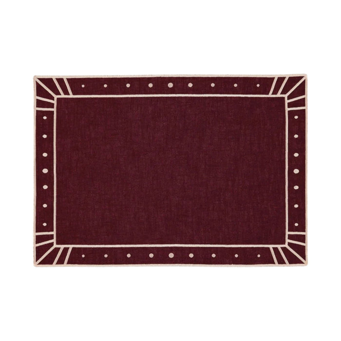 Placemat Belle Nuit burgundy with salmon 30x50cm - Placemats - Mariaida Home