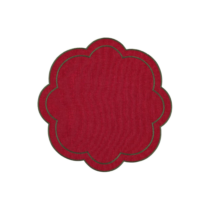 Placemat Burgundy with Green 40cm - Placemats - Mariaida Home