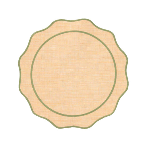 Placemat Orla Raffia with green 45cm - Placemats - Mariaida Home