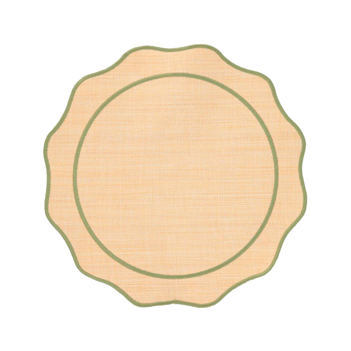 Placemat Orla Raffia with green 45cm - Placemats - Mariaida Home