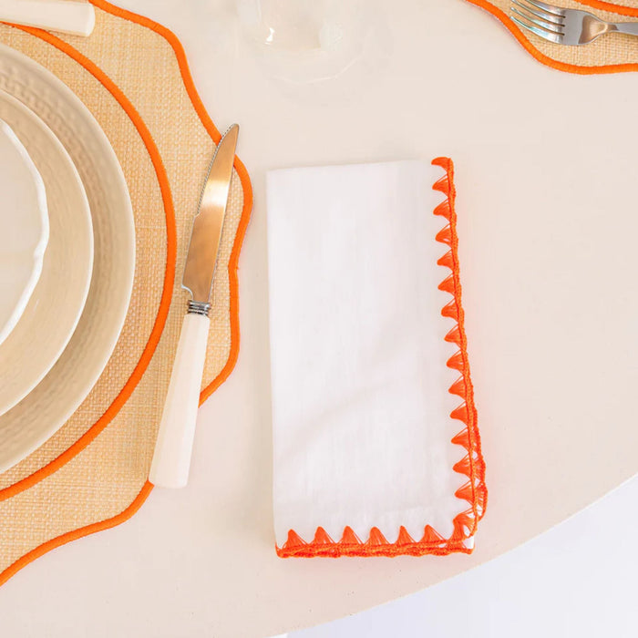 Placemat Orla Raffia with orange 45cm - Placemats - Mariaida Home