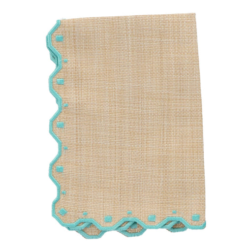 Placemat Porto Raffia with green 35x50cm - Placemats - Mariaida Home