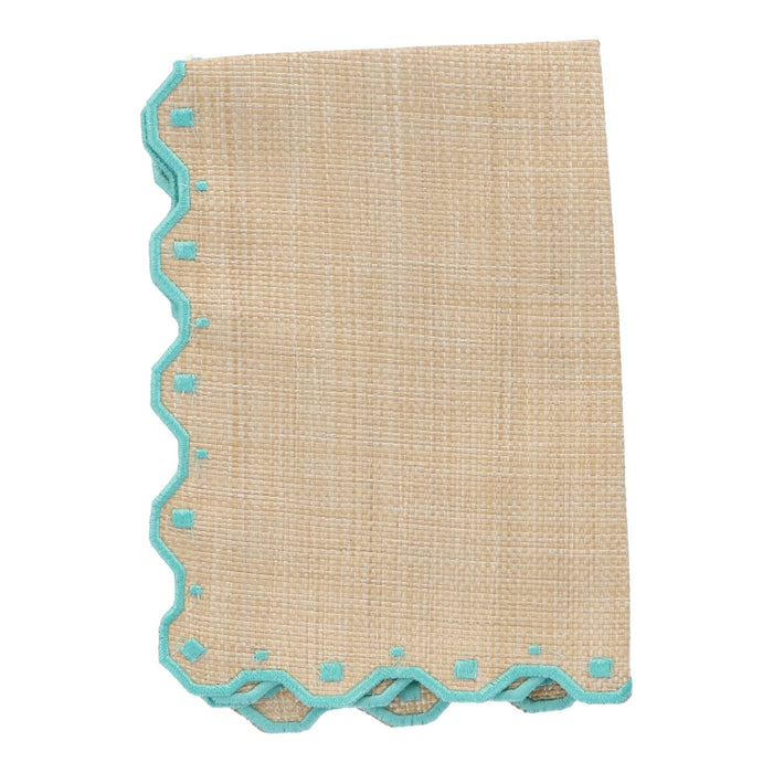 Placemat Porto Raffia with green 35x50cm - Placemats - Mariaida Home